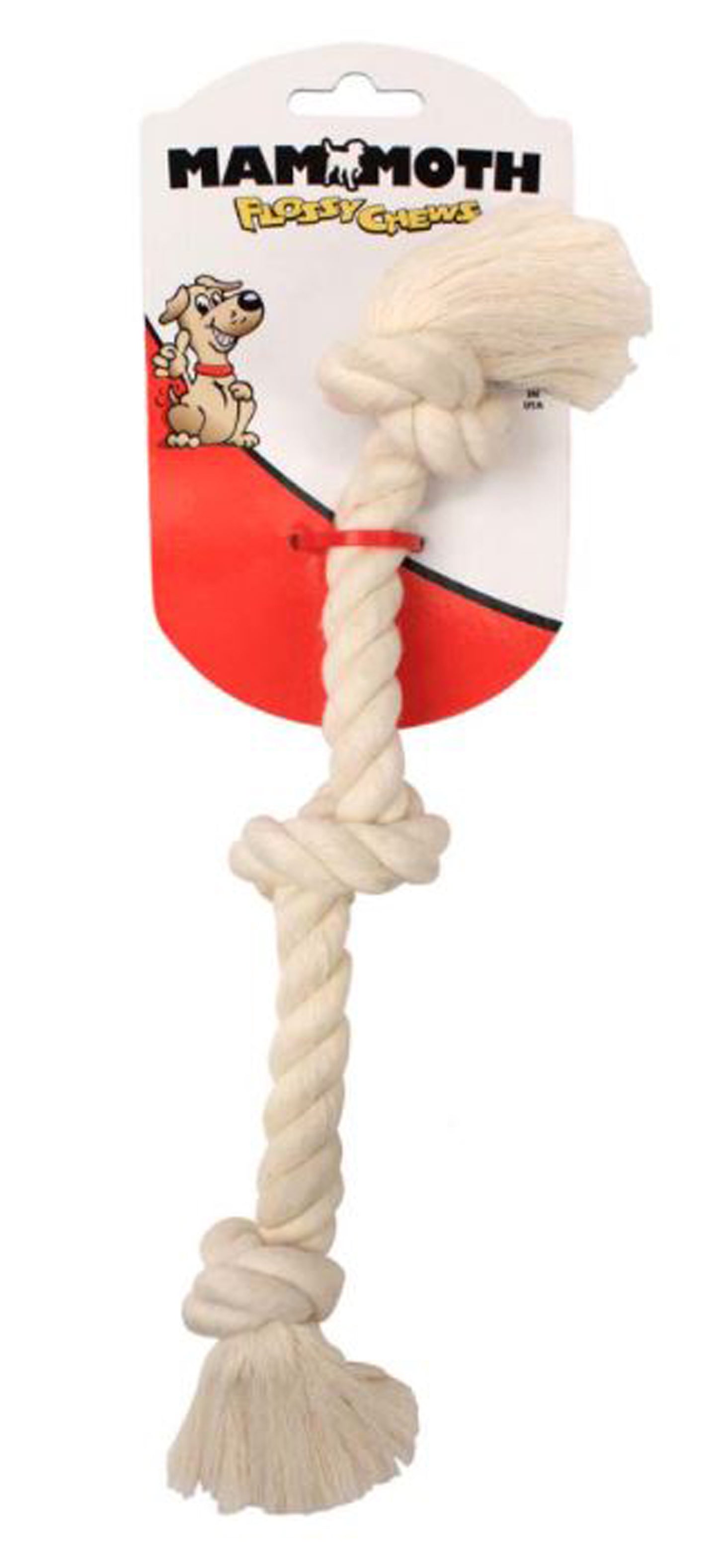Mammoth 100% Cotton 3 Knot Rope Tug Toy Multi-Color 20 in Medium