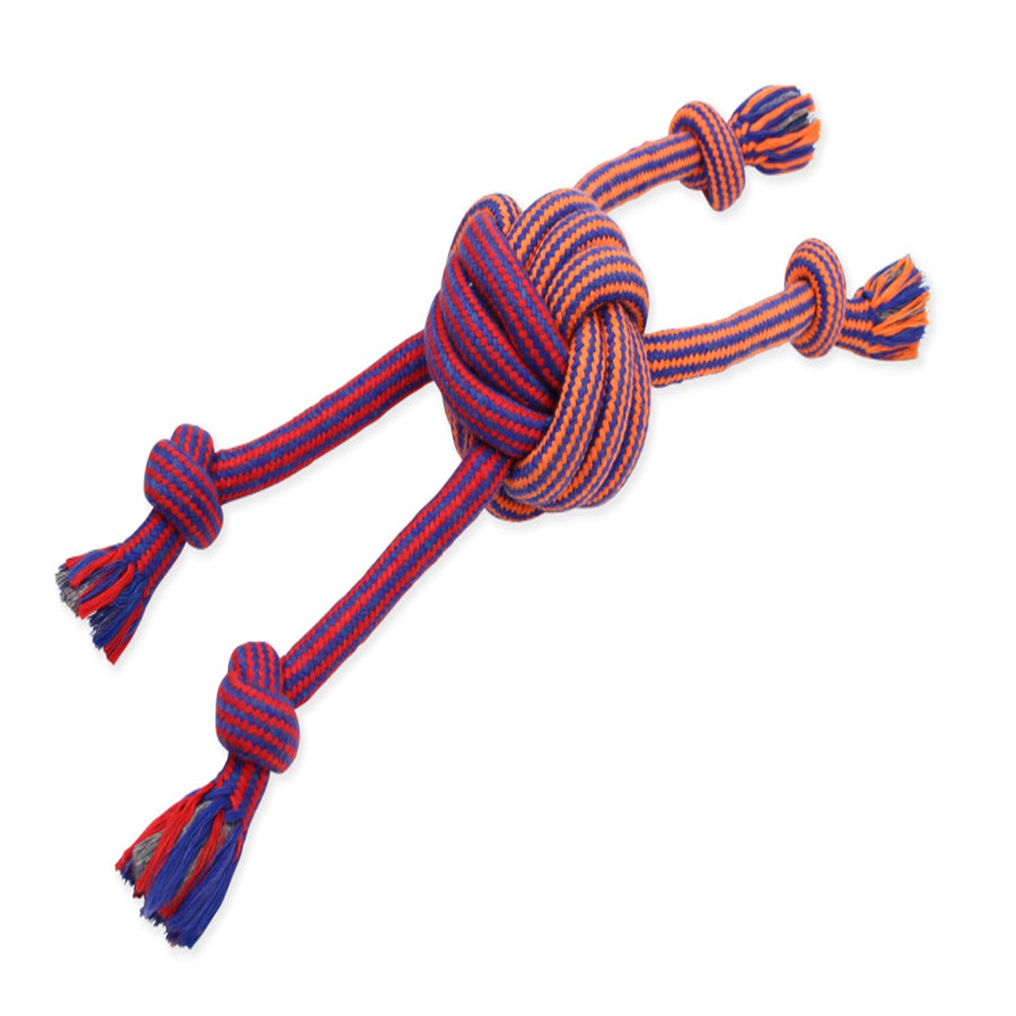 Mammoth EXTRA Flossy Chew Monkey Fist Dog Toy Red-Blue-Orange; 1ea-LG;