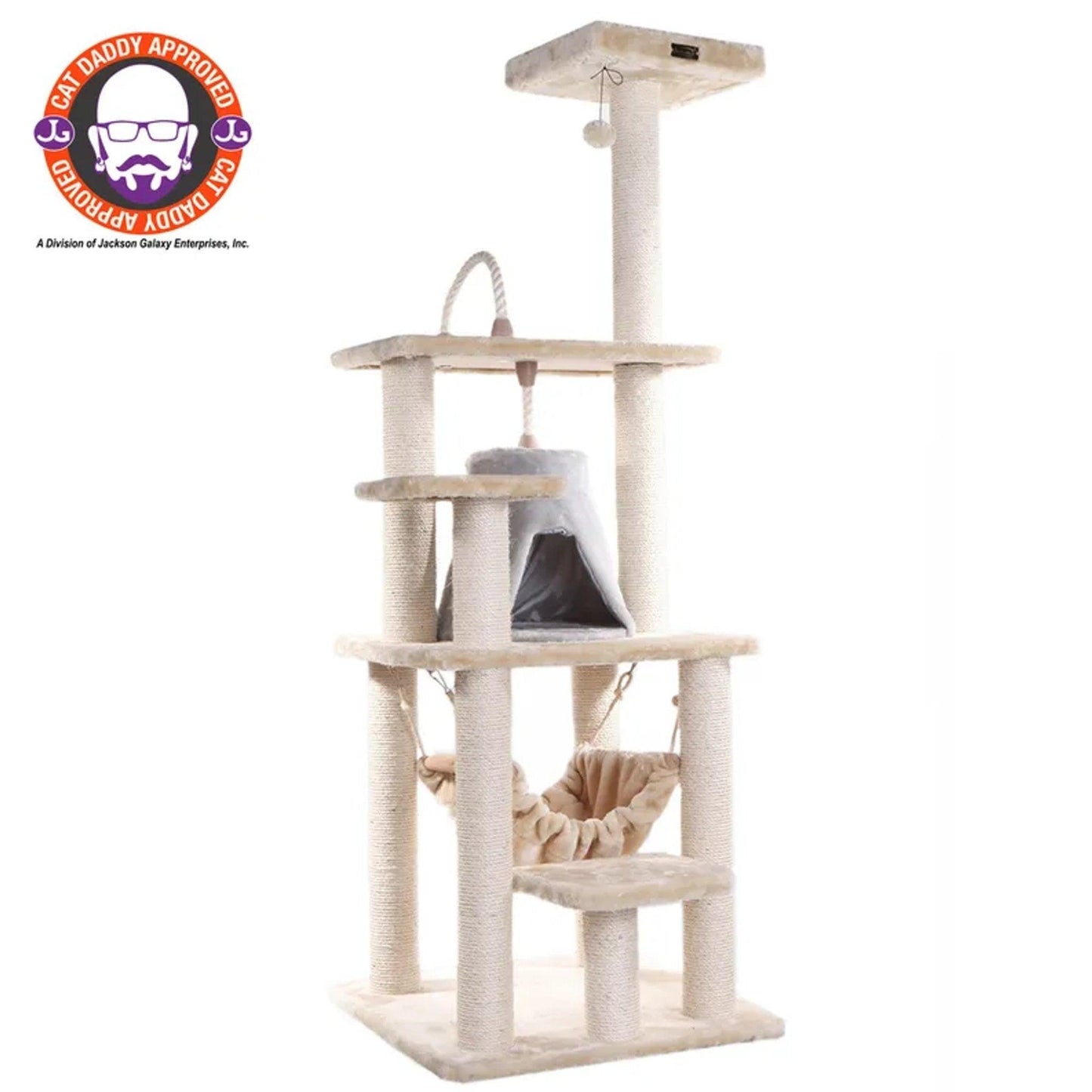 Armarkat Deluxe 65" Cat Tree with Hammock and Playhouse
