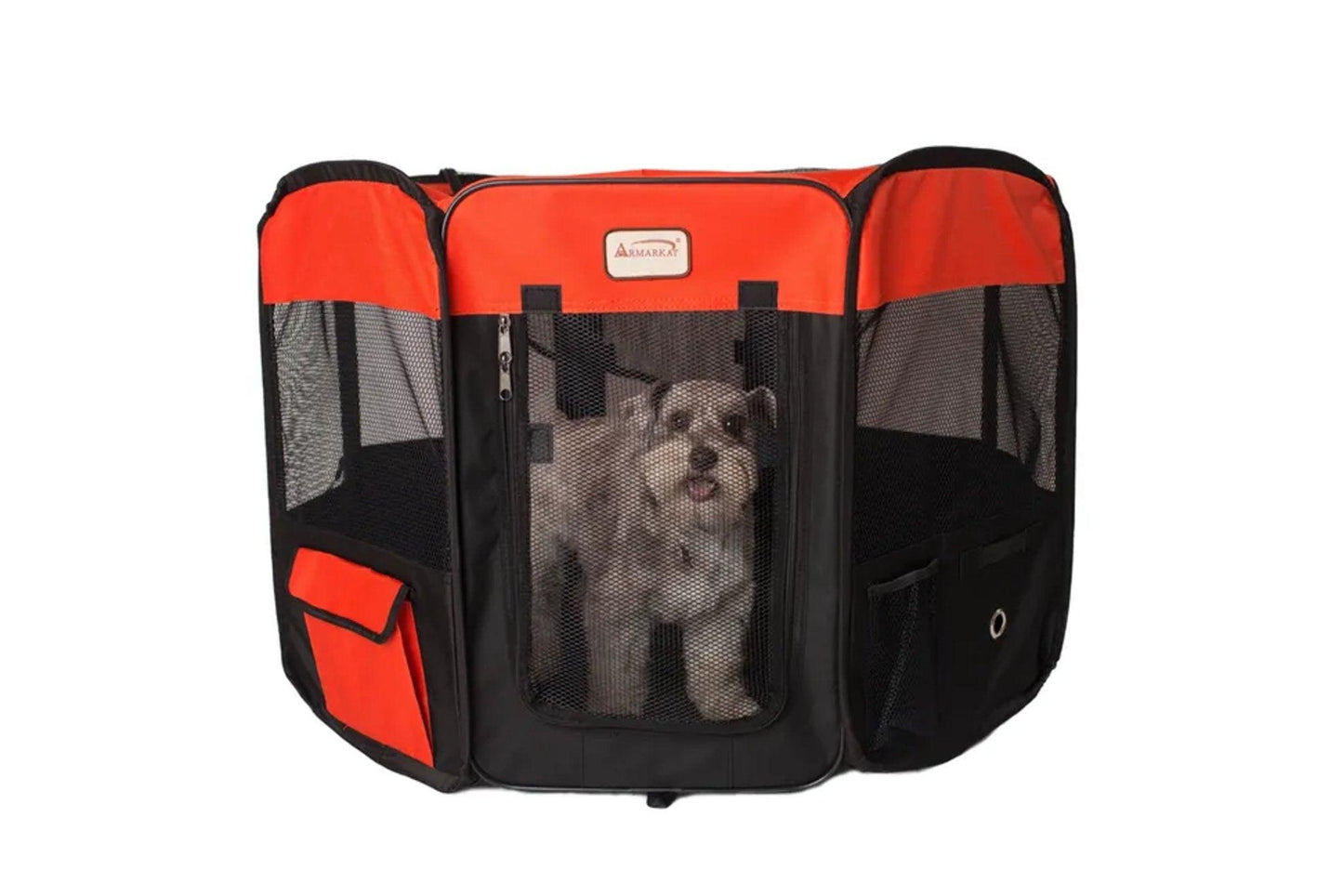 Armarkat PP002R-XL Portable Pet Playpen - Black and Red