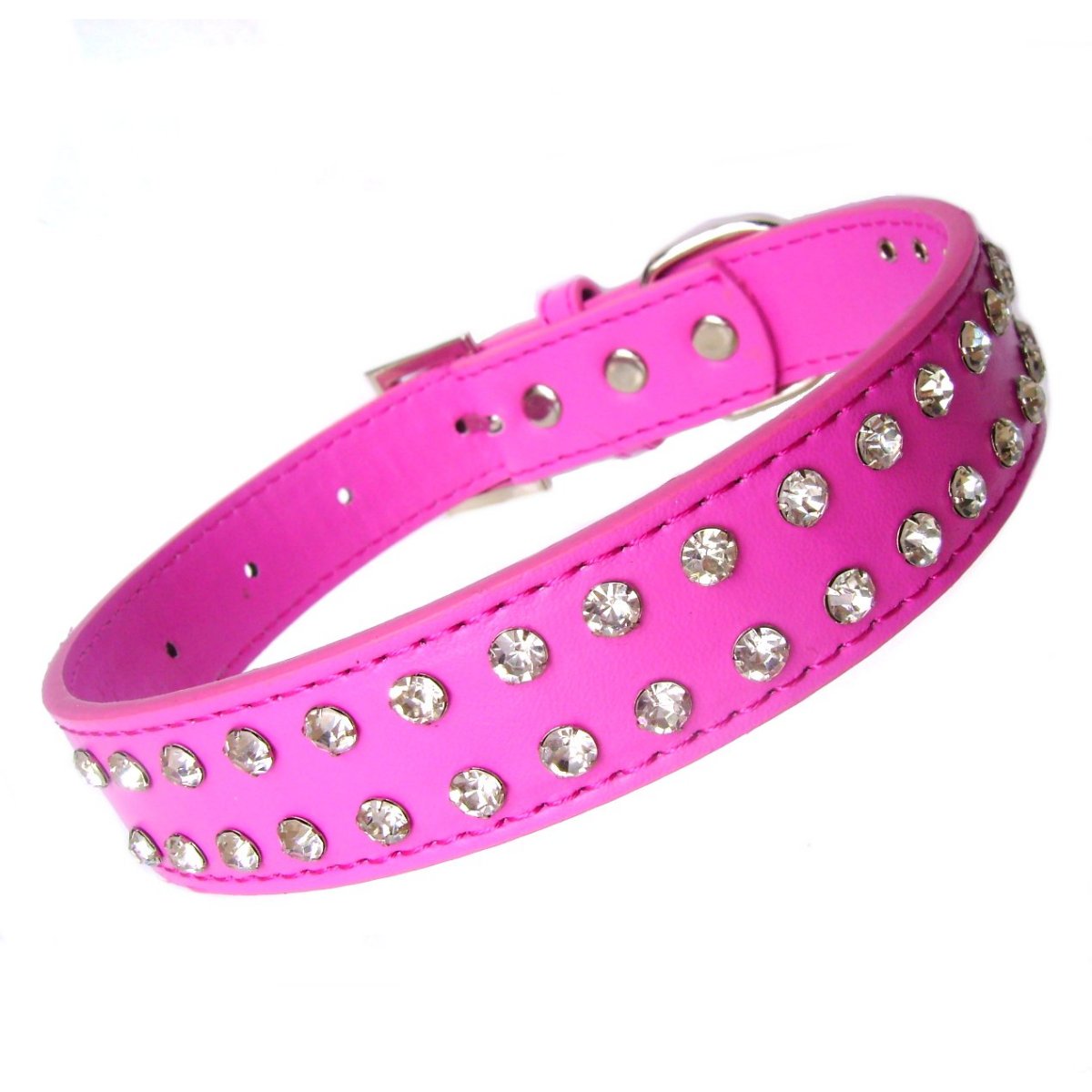 2-Row Dog Collars - Hot Pink