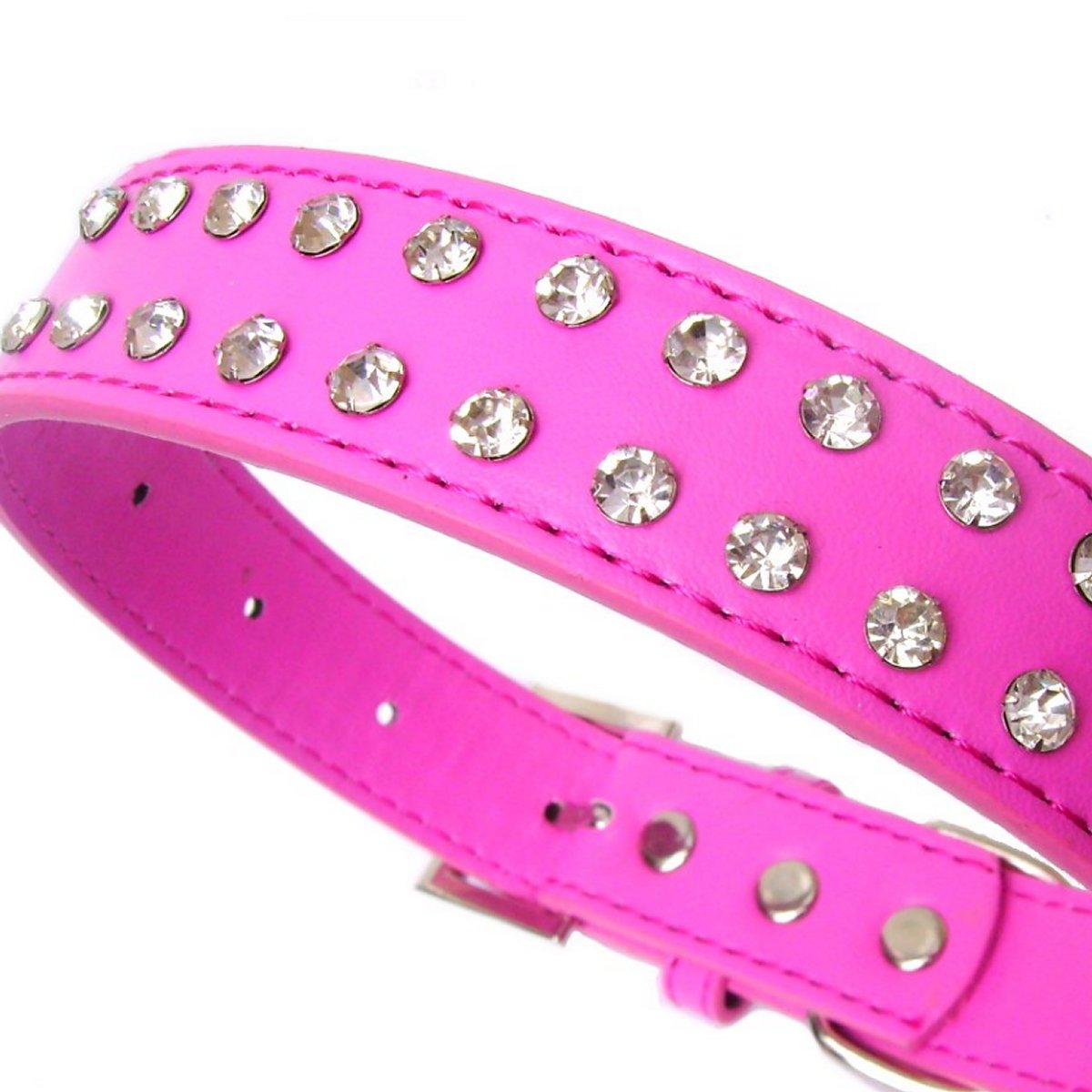 2-Row Dog Collars - Hot Pink