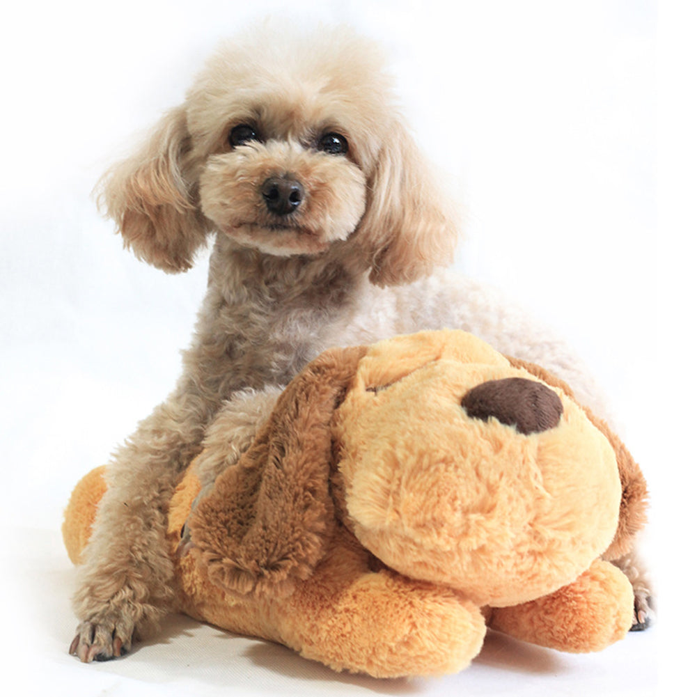 Cute Heartbeat Puppy Behavioral Training Toy Plush Pet Comfortable