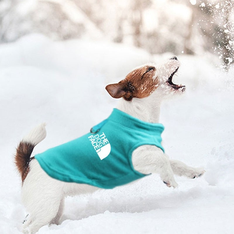 Dog Face Jacket Vest Clothes Winter Fleece Warm Pet Coat Sweater For