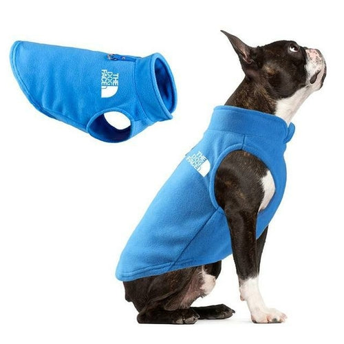 Dog Face Jacket Vest Clothes Winter Fleece Warm Pet Coat Sweater For
