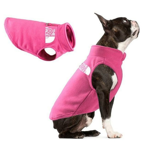 Dog Face Jacket Vest Clothes Winter Fleece Warm Pet Coat Sweater For