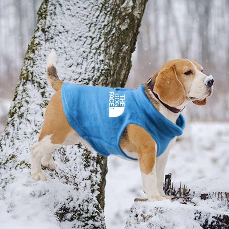 Dog Face Jacket Vest Clothes Winter Fleece Warm Pet Coat Sweater For