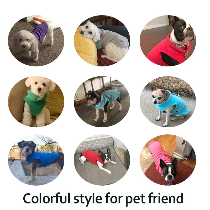 Dog Face Jacket Vest Clothes Winter Fleece Warm Pet Coat Sweater For