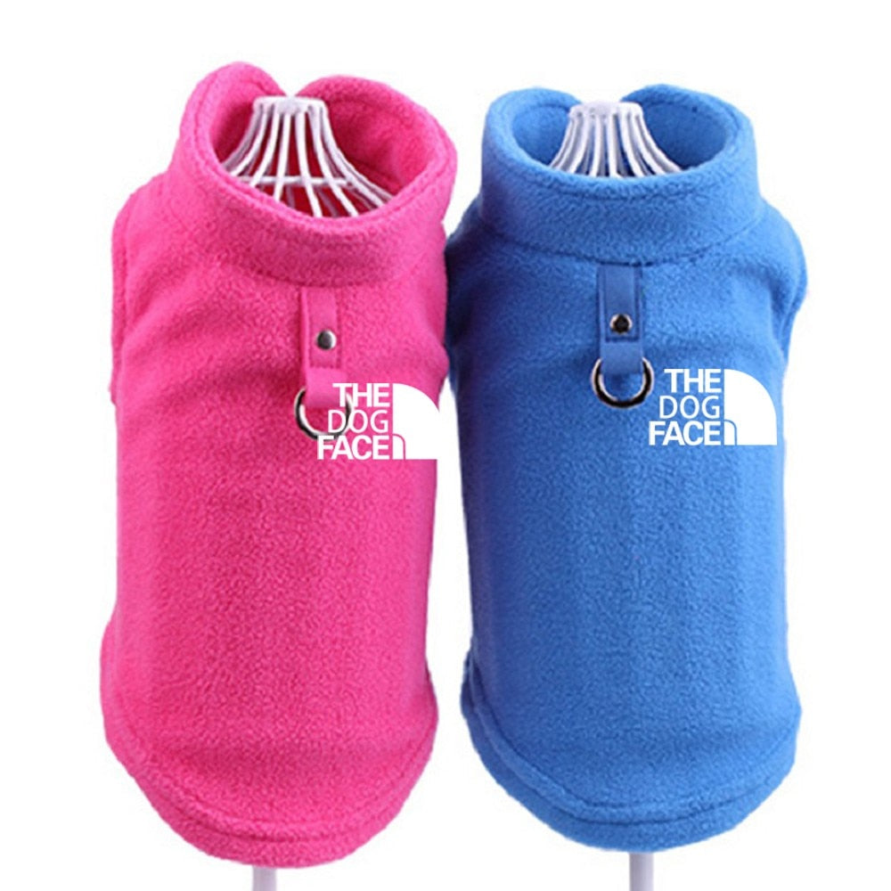 Dog Face Jacket Vest Clothes Winter Fleece Warm Pet Coat Sweater For