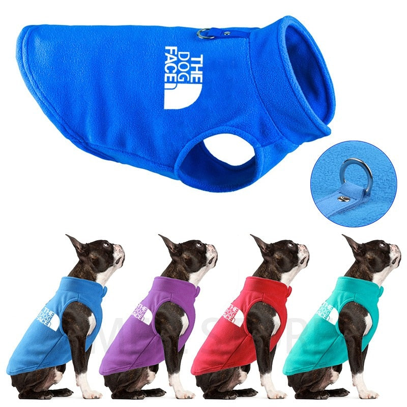 Dog Face Jacket Vest Clothes Winter Fleece Warm Pet Coat Sweater For