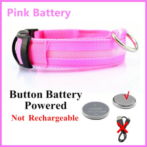 Led Glowing Dog Collar Adjustable Flashing Rechargea Luminous Collar