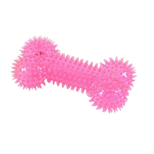 Pet Dog Toys Chew Squeaky Rubber Toys Funny Thorn Bones Shape TPR