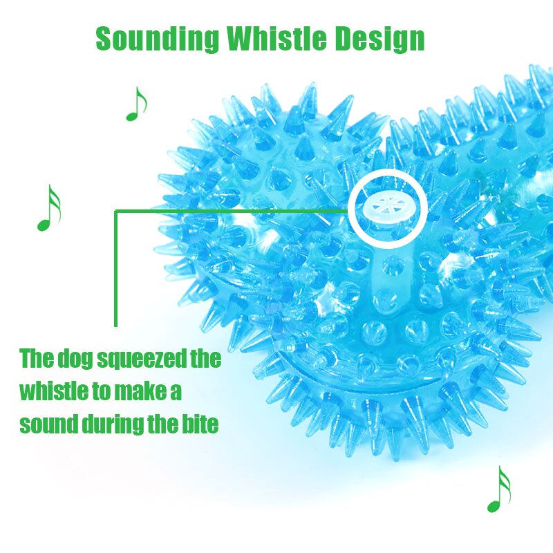 Pet Dog Toys Chew Squeaky Rubber Toys Funny Thorn Bones Shape TPR