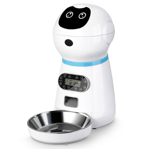 Smart Automatic Pet Feeder With Voice Record Stainless Steel Lcd