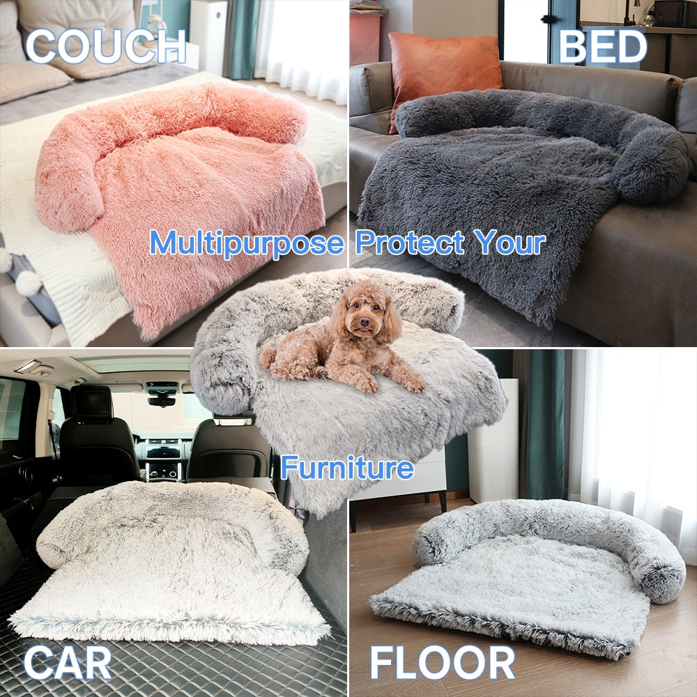 Winter Large Dog Sofa Bed with Zipper Dogs Bed Removable Cover Plush K