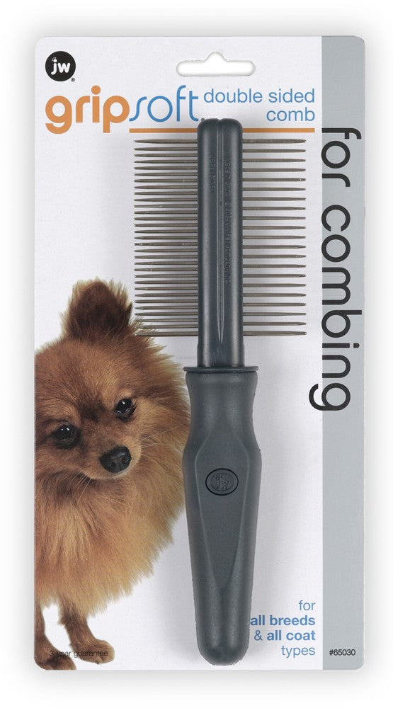 JW Pet Double Sided Comb Grey; Yellow One Size