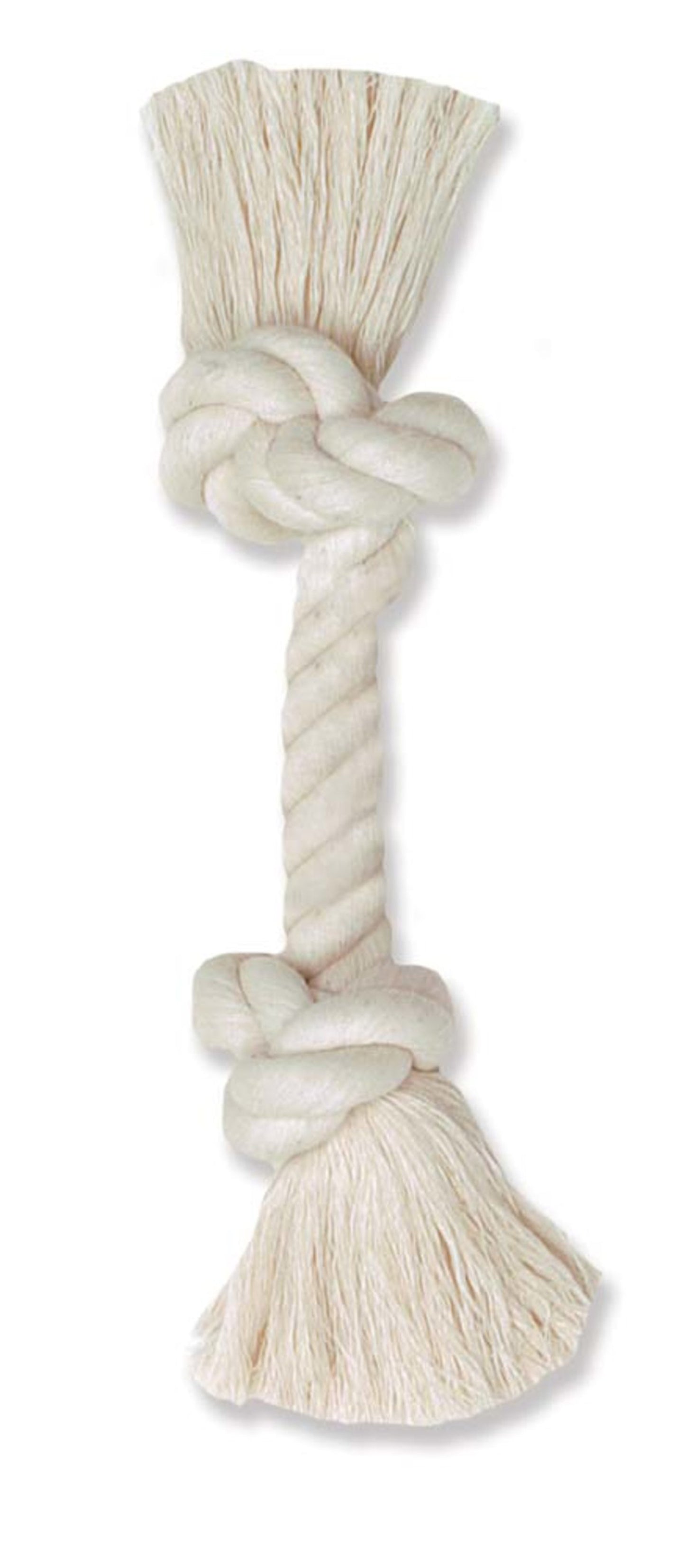 Mammoth 100% Cotton Rope Bone 2 Knots White 12 in Medium