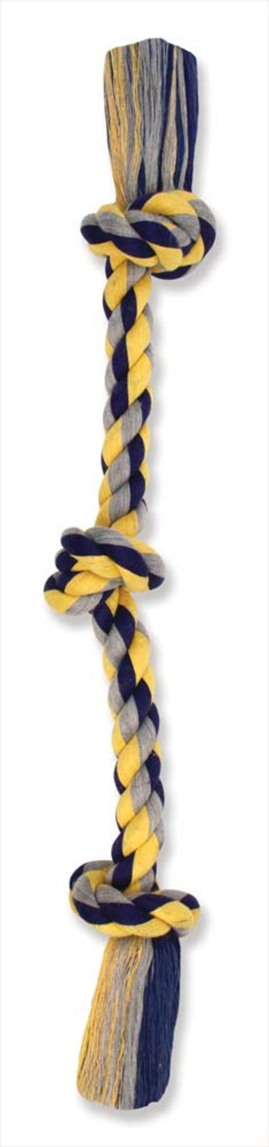 Mammoth Cottonblend 3 Knot Rope Tug Toy Multi-Color 15 in Small