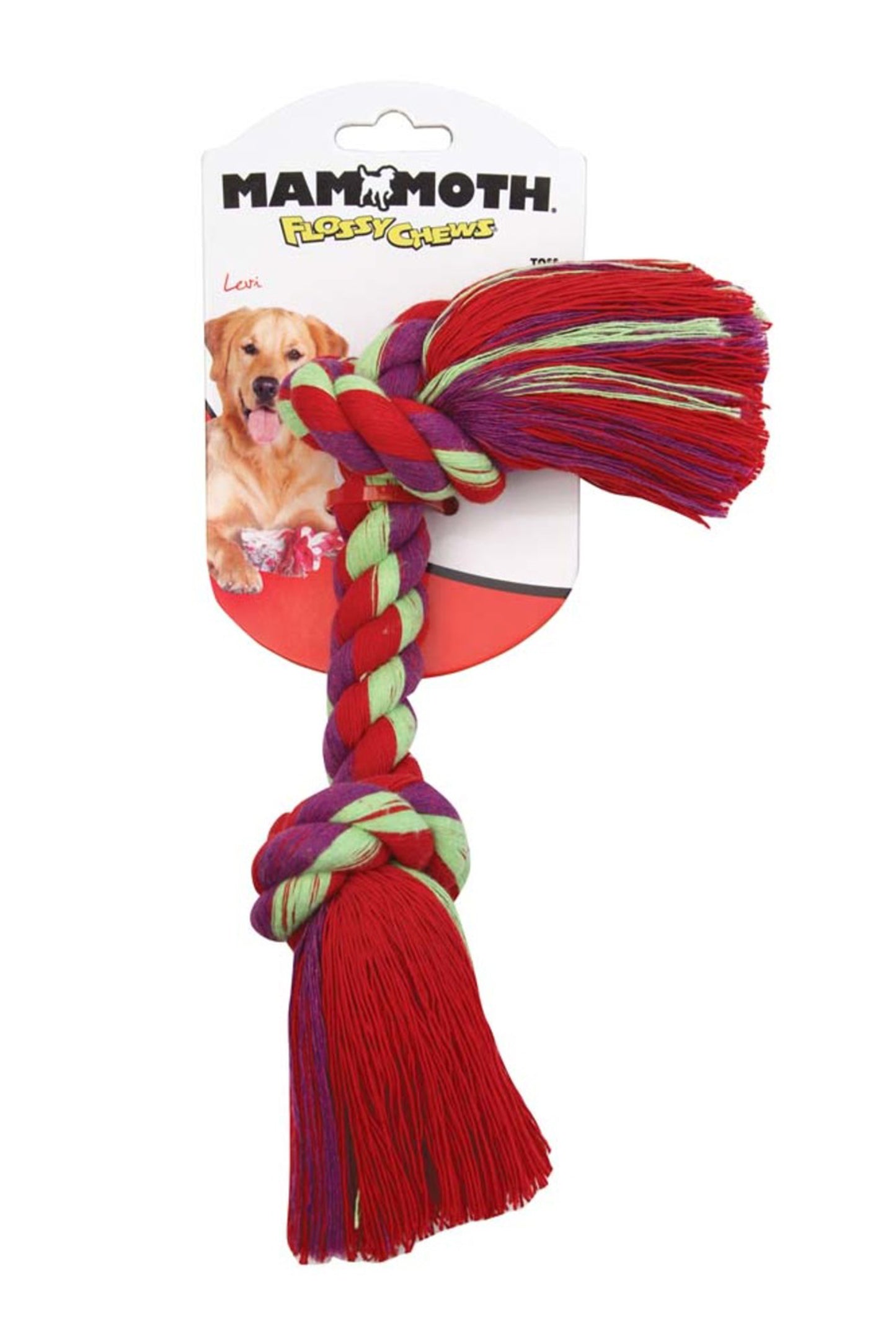 Mammoth Cotton Blend Color Rope Bone Dog Toy Assorted 6 in Mini
