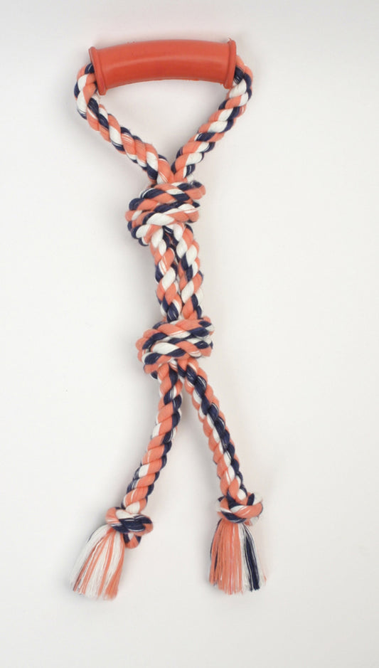Mammoth Color Twin Tug Toy with Rubber Handle 22 in Medium