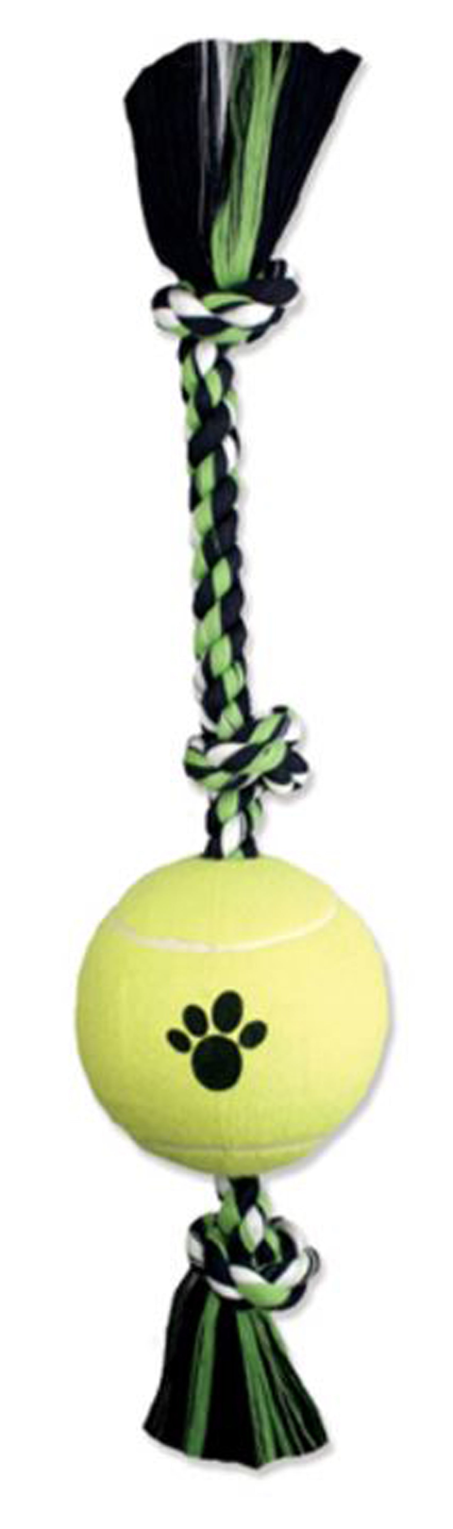 Mammoth 3 Knot Tug Dog toy w-4in Tennis Ball 24 in Large
