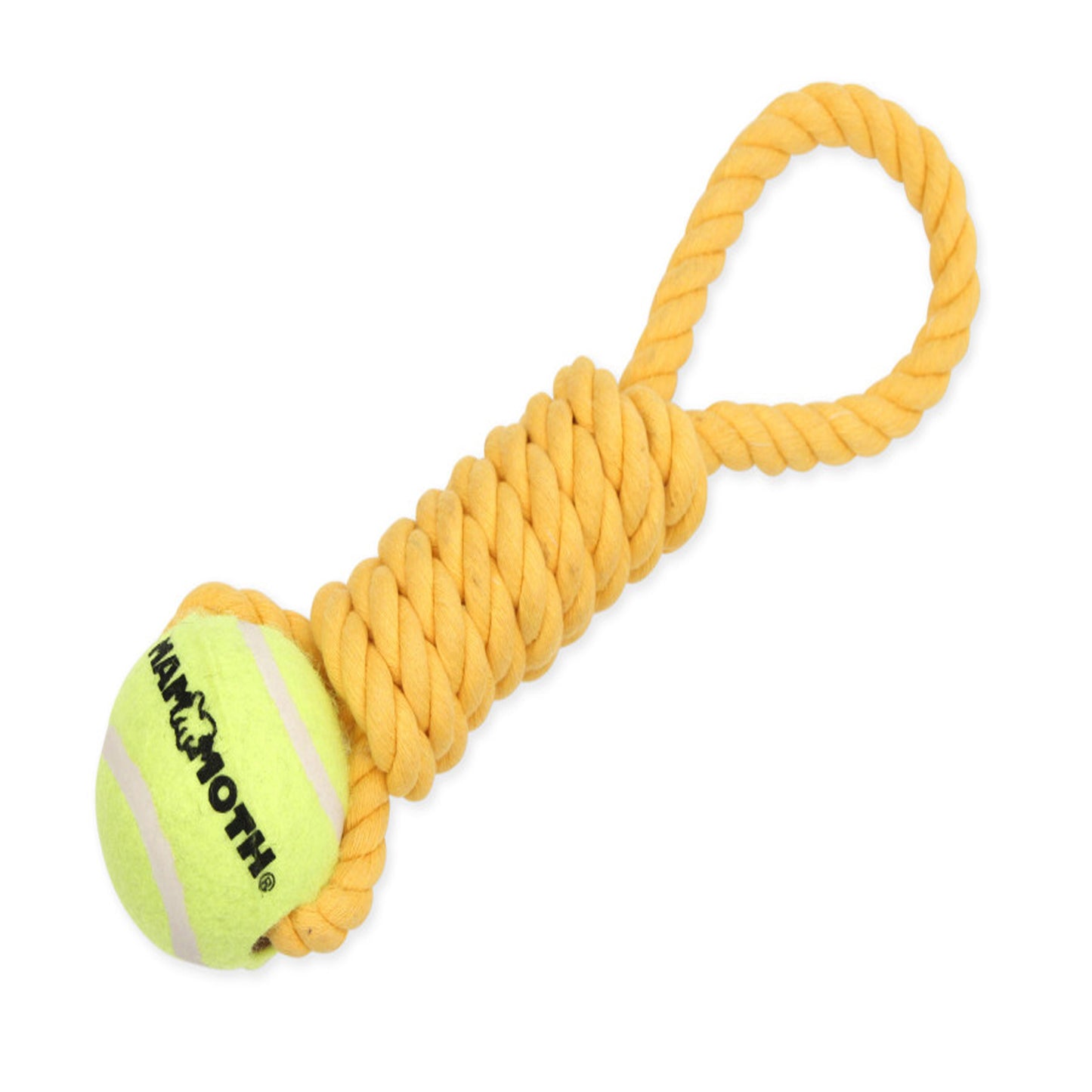 Mammoth Pet Products Twister Pull Tug w-Ball Dog Toy Yellow; 1ea-MD;