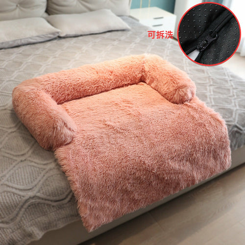 Winter Large Dog Sofa Bed with Zipper Dogs Bed Removable Cover Plush K