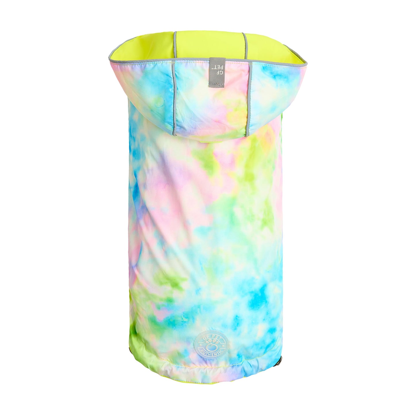 Reversible Raincoat - Neon Yellow with Tie Dye