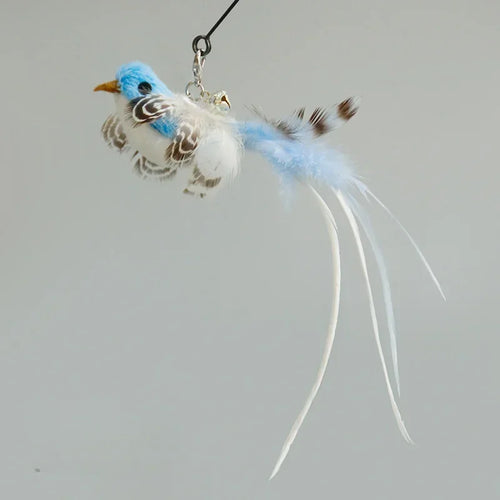 Cat Feather Toy Accessories False Birds Worm Toy with Bell Kitten Cat