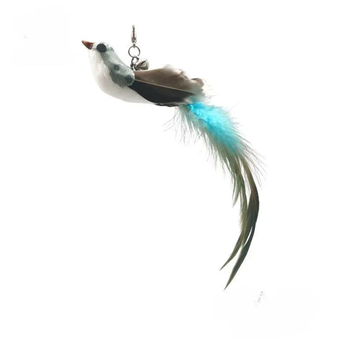 Cat Feather Toy Accessories False Birds Worm Toy with Bell Kitten Cat