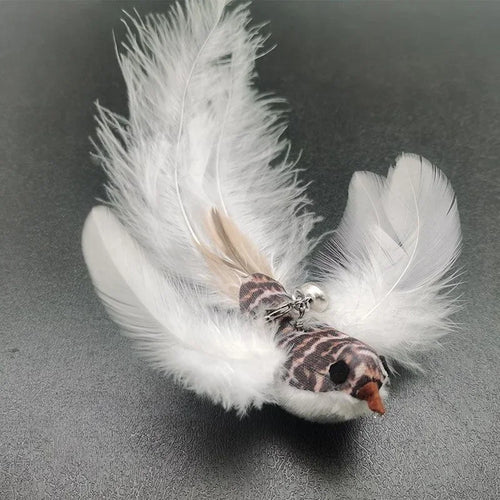 Cat Feather Toy Accessories False Birds Worm Toy with Bell Kitten Cat