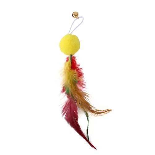 Cat Feather Toy Accessories False Birds Worm Toy with Bell Kitten Cat