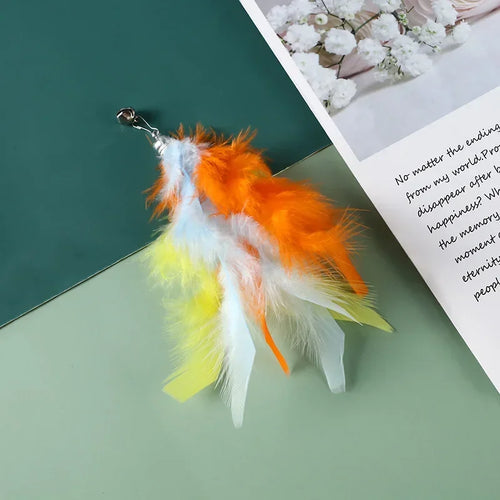 Cat Feather Toy Accessories False Birds Worm Toy with Bell Kitten Cat