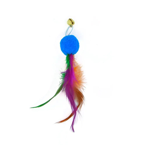 Cat Feather Toy Accessories False Birds Worm Toy with Bell Kitten Cat