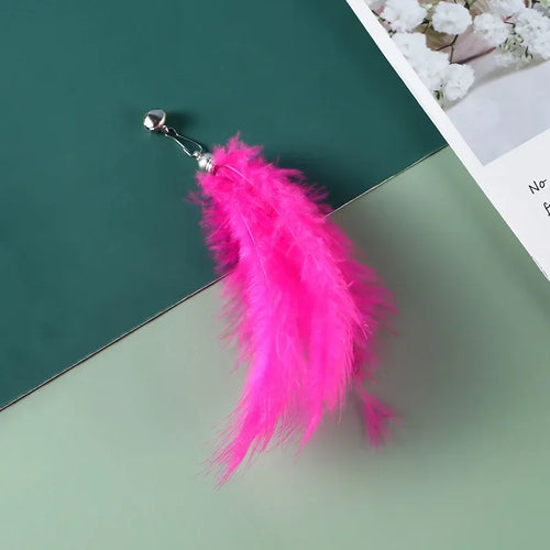 Cat Feather Toy Accessories False Birds Worm Toy with Bell Kitten Cat