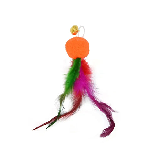 Cat Feather Toy Accessories False Birds Worm Toy with Bell Kitten Cat