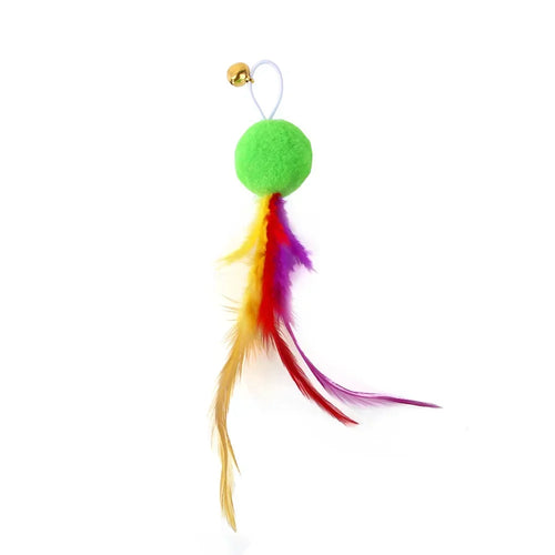 Cat Feather Toy Accessories False Birds Worm Toy with Bell Kitten Cat