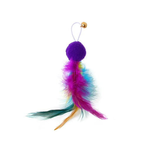 Cat Feather Toy Accessories False Birds Worm Toy with Bell Kitten Cat