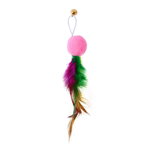 Cat Feather Toy Accessories False Birds Worm Toy with Bell Kitten Cat