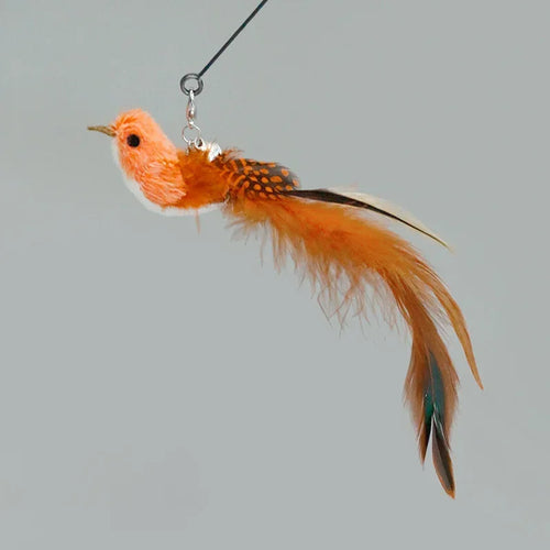 Cat Feather Toy Accessories False Birds Worm Toy with Bell Kitten Cat