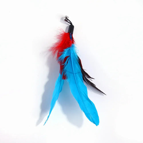 Cat Feather Toy Accessories False Birds Worm Toy with Bell Kitten Cat