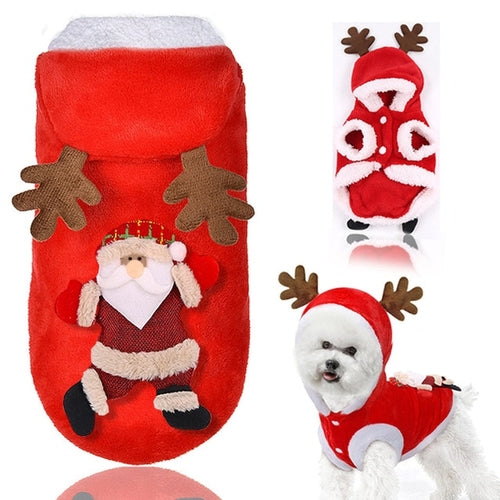 Hooded Santa Clause Dog Jacket
