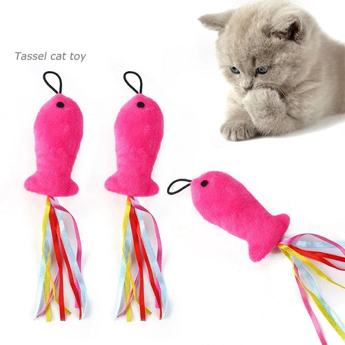 Cat Feather Toy Accessories False Birds Worm Toy with Bell Kitten Cat