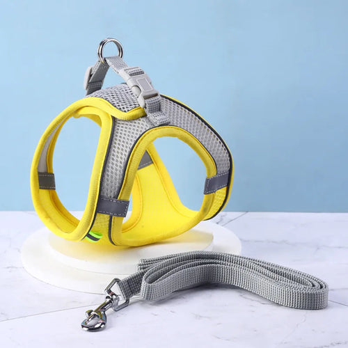Escape Proof Cat Harness and Leash Set Adjustable Mesh Dog Harness