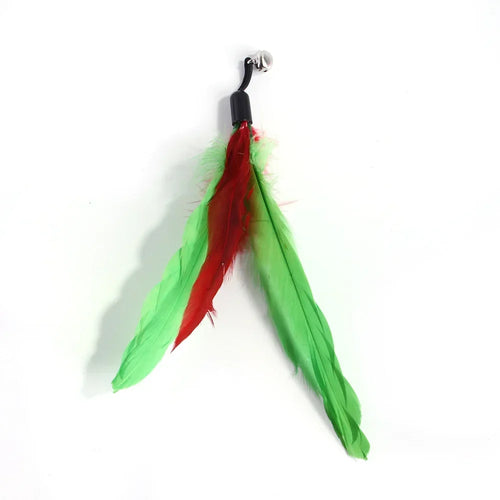 Cat Feather Toy Accessories False Birds Worm Toy with Bell Kitten Cat