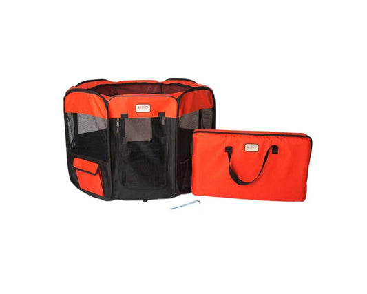 Armarkat PP002R-XL Portable Pet Playpen - Black and Red