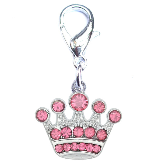 Crystal Crown Dog Cat Charm Silver