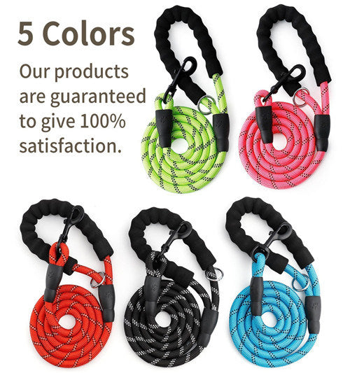 Strong Dog Leash with Zipper Pouch;  Comfortable Padded Handle and