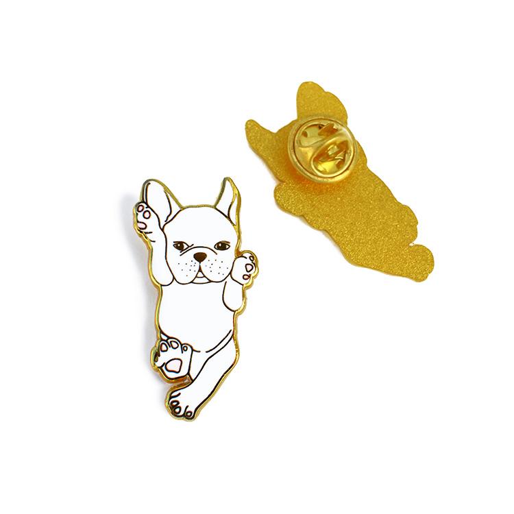 French Bulldog Enamel Pin - White