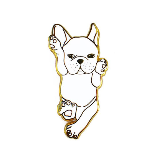 French Bulldog Enamel Pin - White